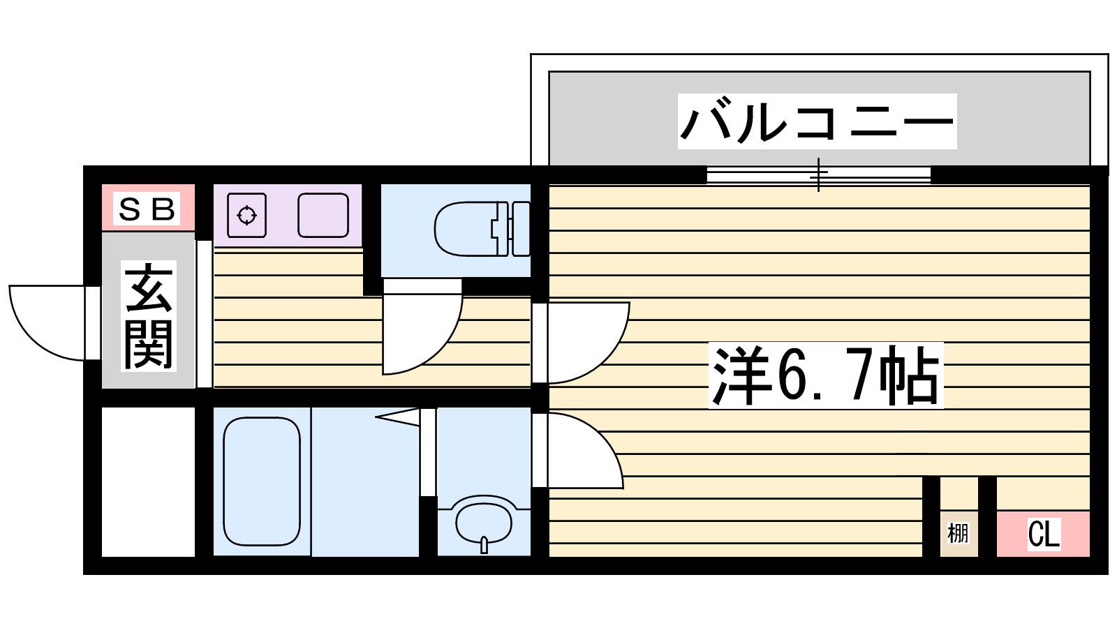 サン藤江(1K/1階)の間取り写真