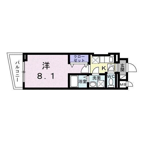 アディムーサ(1K/1階)の間取り写真