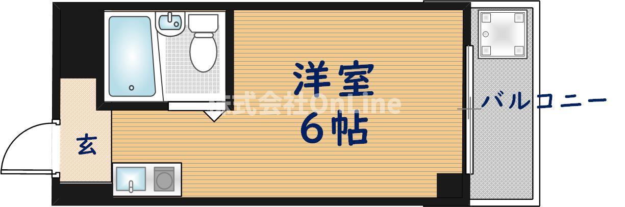 コーポフェルメール(ワンルーム/4階)の間取り写真