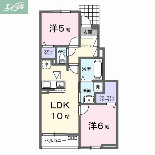 光テラス II(2LDK/1階)の間取り写真