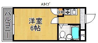 グランソシエ我孫子(1K/3階)の間取り写真
