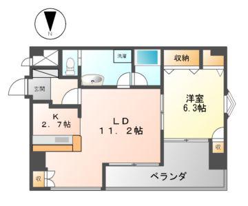 イルフィオーレ(1LDK/3階)の間取り写真