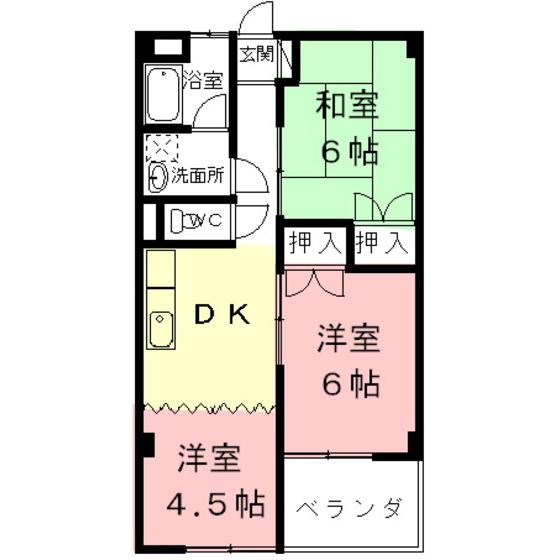 グリーンコーポ螢ヶ丘(3DK/3階)の間取り写真