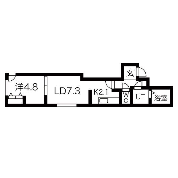 E-HORIZON美園II(1LDK/3階)の間取り写真