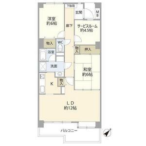 ライオンズマンション南市川(2SLDK/8階)の間取り写真