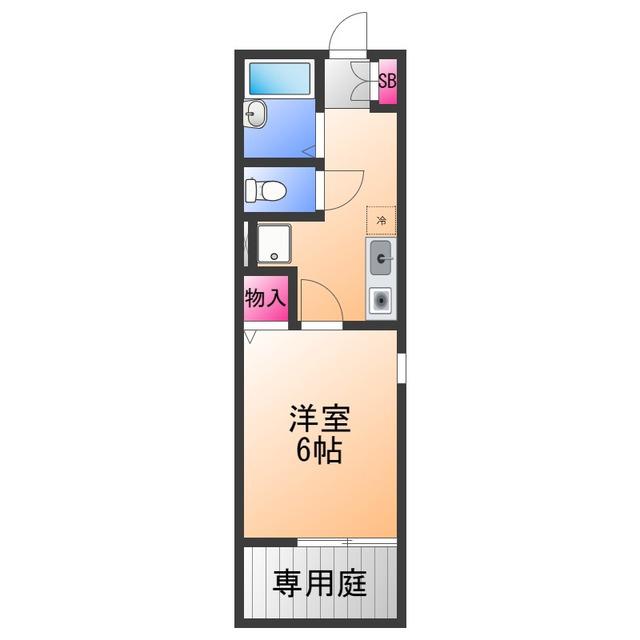 セントドエル(1K/1階)の間取り写真