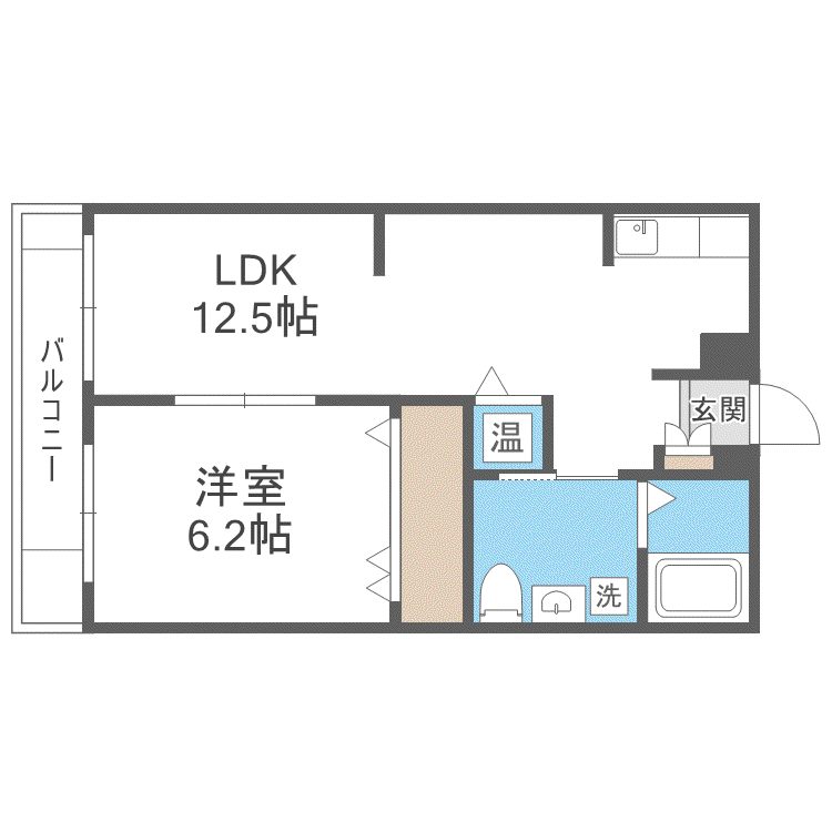 アップライズ平和(1LDK/2階)の間取り写真