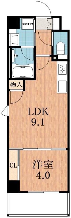 トーシンイーストビル(1LDK/4階)の間取り写真