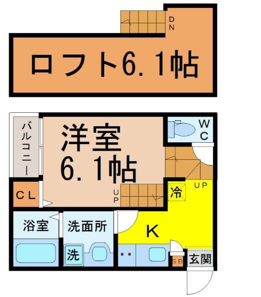 カンファーフォレスト(1K/2階)の間取り写真