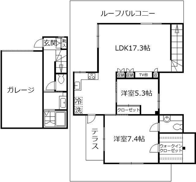 クオーレアカツカ(2LDK/1階)の間取り写真