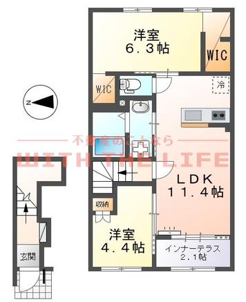 ユニバース(2LDK/2階)の間取り写真
