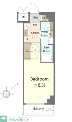 SHOKEN RESIDENCE八王子(1K/9階)の間取り写真