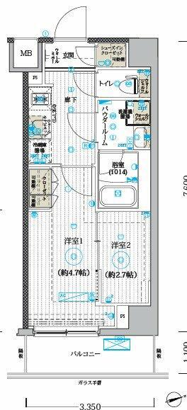 MAXIV CROSお花茶屋(2K/4階)の間取り写真