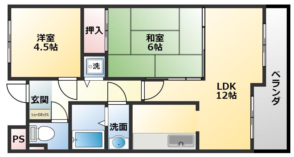 BEE BEE GRANDE(2LDK/7階)の間取り写真