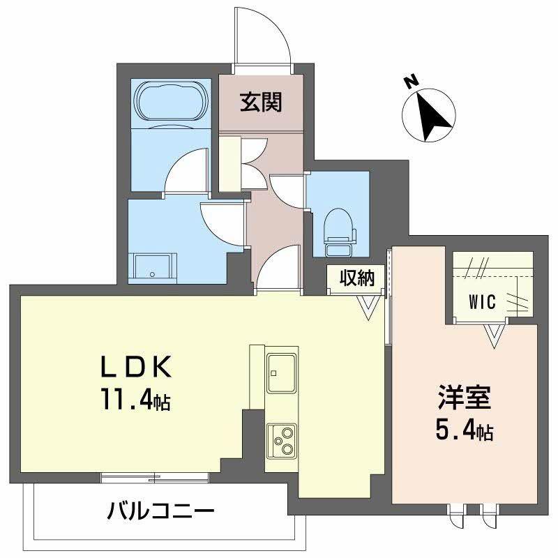 アンビエラ中川(1LDK/4階)の間取り写真