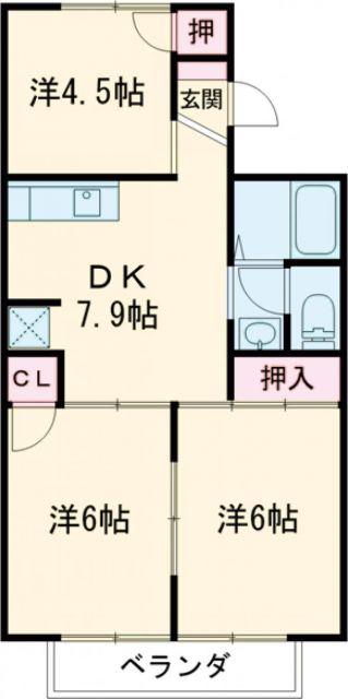 セジュール和田(3DK/2階)の間取り写真