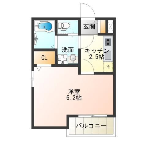 H-MAISON天王寺サウス(1K/1階)の間取り写真