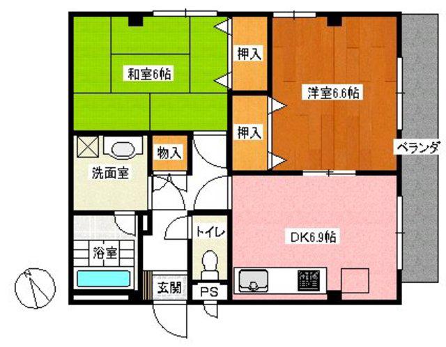丸宮ビル(2DK/3階)の間取り写真