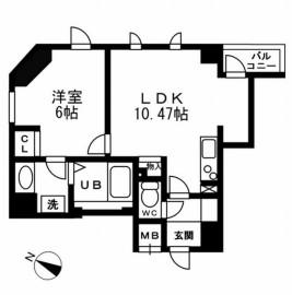 レジディア三越前(1LDK/10階)の間取り写真