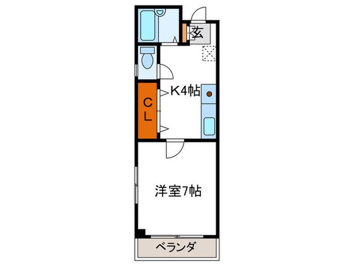 中蔵ハイツ(1K/1階)の間取り写真