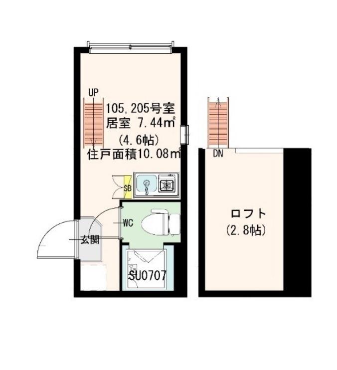 STAGE南台(ワンルーム/2階)の間取り写真