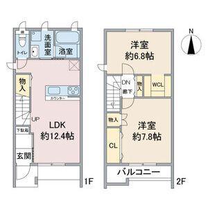 アプトルーナ稲荷(2LDK/2階)の間取り写真