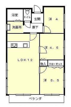 エステート土山(3LDK/1階)の間取り写真