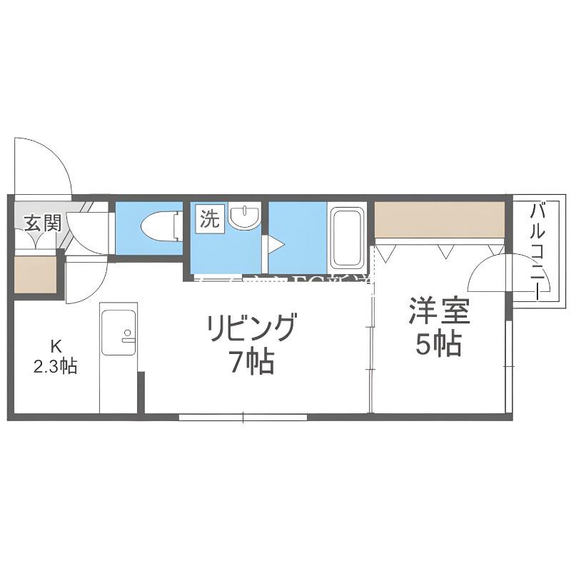 GARBO(1LDK/4階)の間取り写真