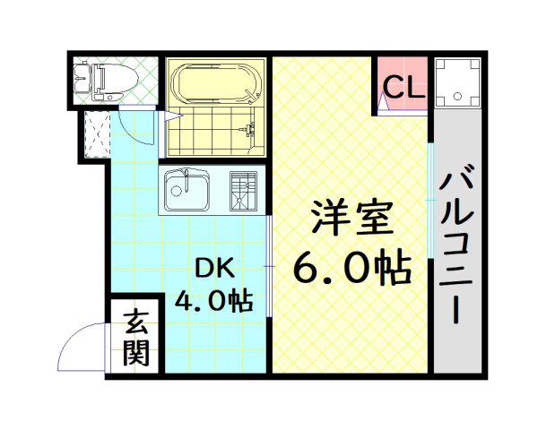 ワンウッドハイツ(1K/3階)の間取り写真
