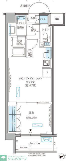 パークアクシス文京本郷(1LDK/4階)の間取り写真