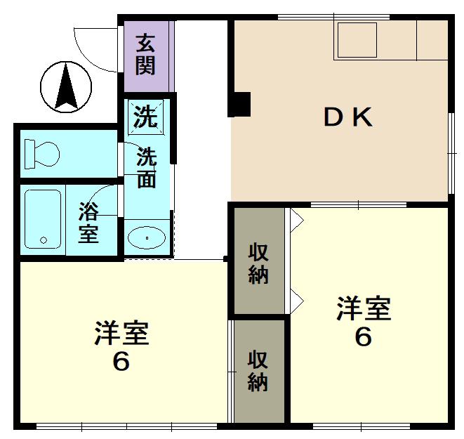ハイツ栄(2DK/2階)の間取り写真