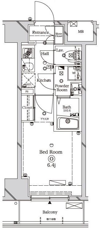 ラフィスタ川崎II(1K/3階)の間取り写真