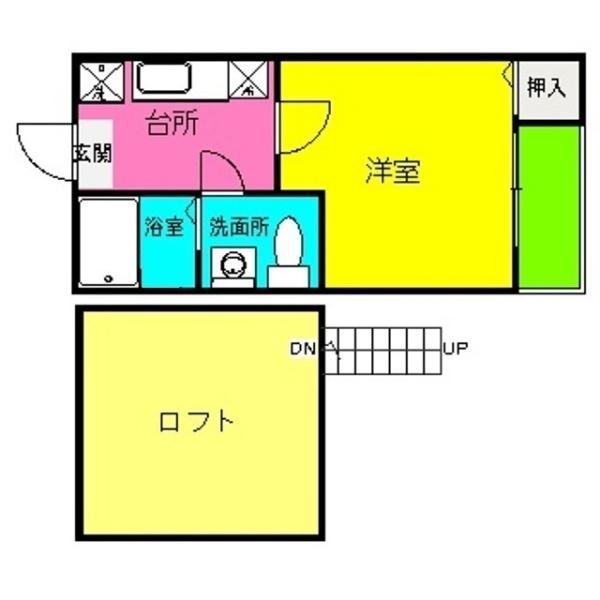 HKRRコーポ馬出(1K/1階)の間取り写真