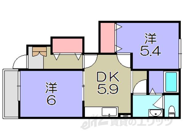 セレッソST1(2DK/1階)の間取り写真