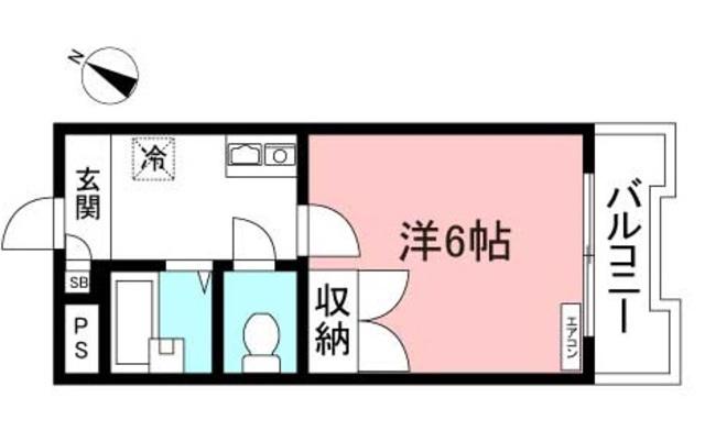ハイツ反町(1K/2階)の間取り写真