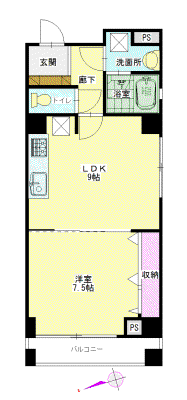 アヴァンセンター北(1LDK/3階)の間取り写真