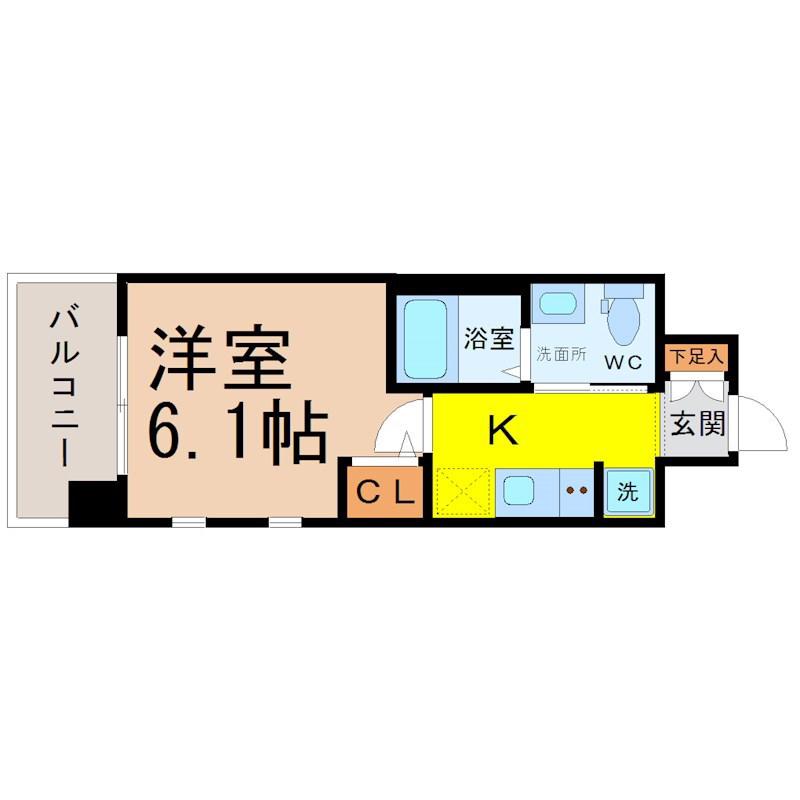 LIVE CASA堀田(1K/11階)の間取り写真