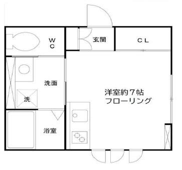 コンフォート新大橋(ワンルーム/1階)の間取り写真