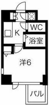 スパシエルクス門前仲町(1K/3階)の間取り写真
