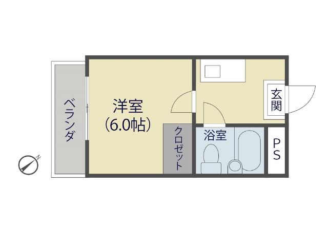 ソレイユV(ワンルーム/2階)の間取り写真