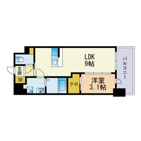 MODERN PALAZZO 大濠公園Ⅱ(1LDK/2階)の間取り写真
