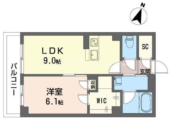 フェリーチェIII(1LDK/2階)の間取り写真