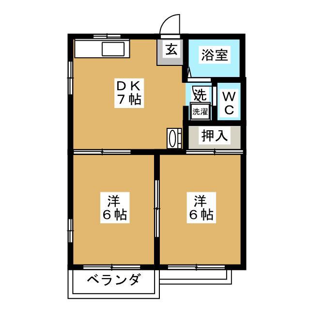 タウニィ松見台(2DK/2階)の間取り写真