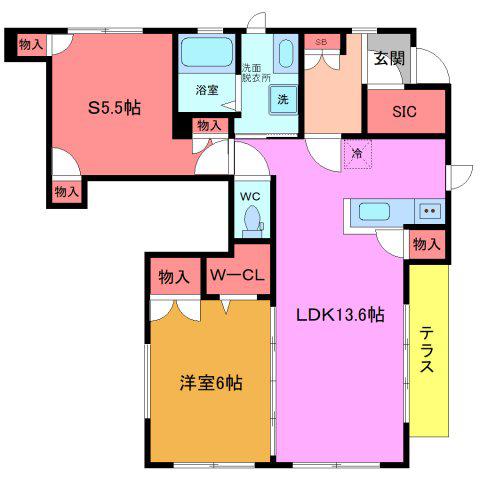 ルクール(1SLDK/1階)の間取り写真