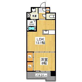 ウィングス八幡駅前(1LDK/10階)の間取り写真
