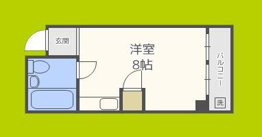 KBCマンション(ワンルーム/3階)の間取り写真
