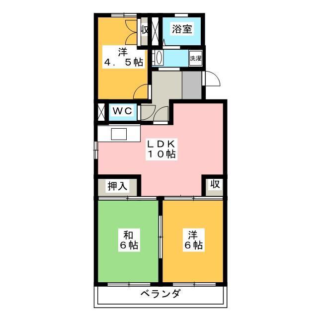 リバーサイド富士(3LDK/1階)の間取り写真