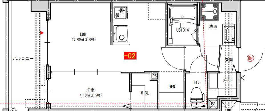 MODERN PALAZZO博多FRONT(1LDK/5階)の間取り写真