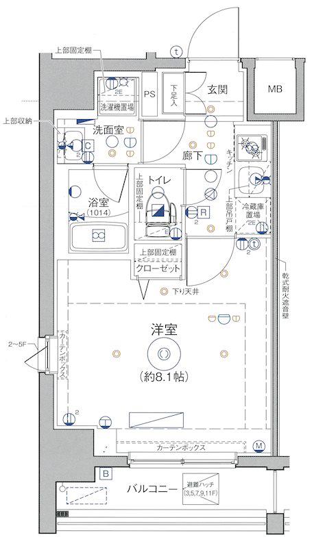LEA川崎弐番館(1K/9階)の間取り写真
