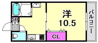 光永マンション(1K/1階)の間取り写真
